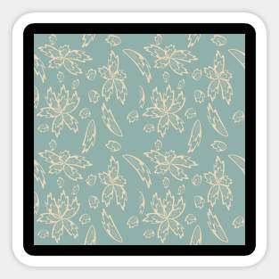 pattern with flowers and leaves Sticker